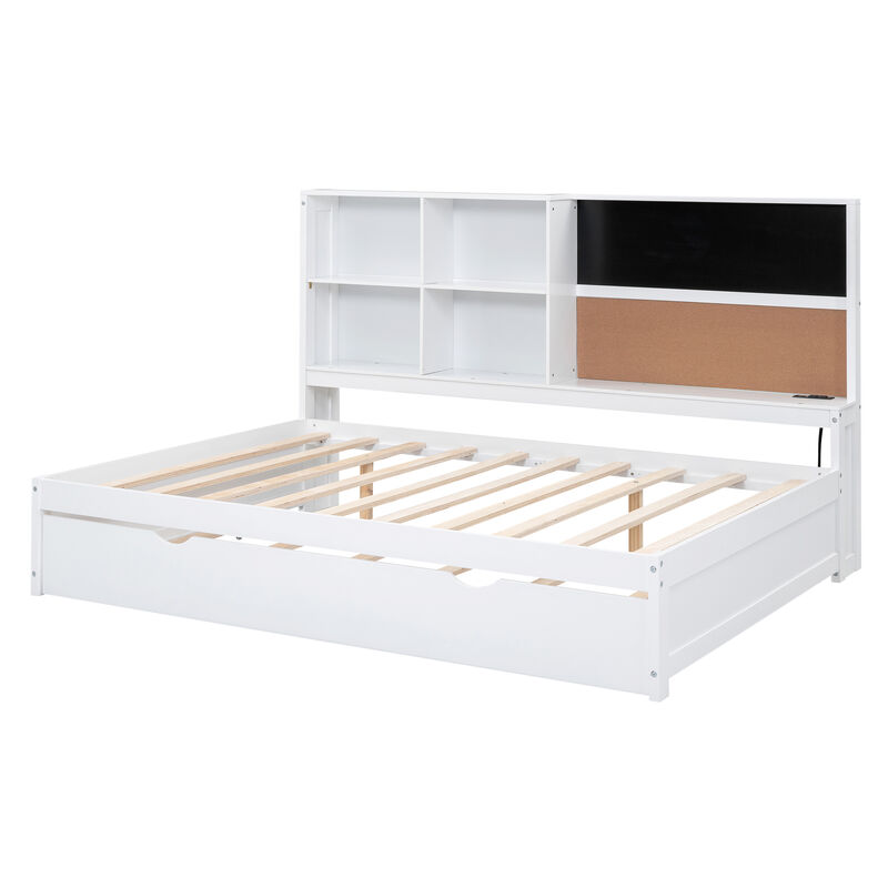 Merax Daybed with Storage Shelves and Blackboard