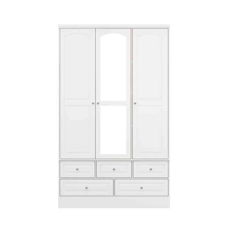 FUFU&GAGA Wardrobe with Mirror Doors, Hanging Rod, Shelves, and Drawers - Elegant Closet Storage Solution (47.8" W x 19.7" D x 78.7" H),White