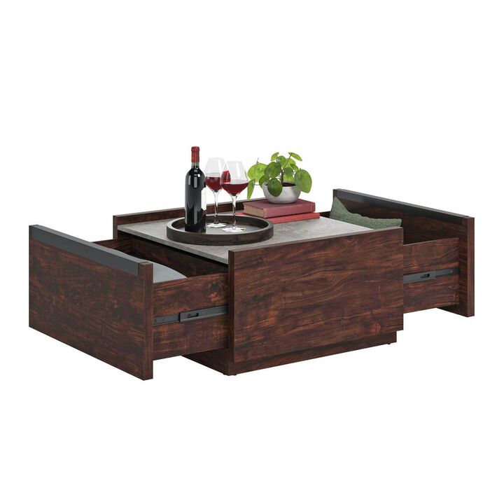 Belen Kox Contemporary Rich Walnut Coffee Table, Belen Kox