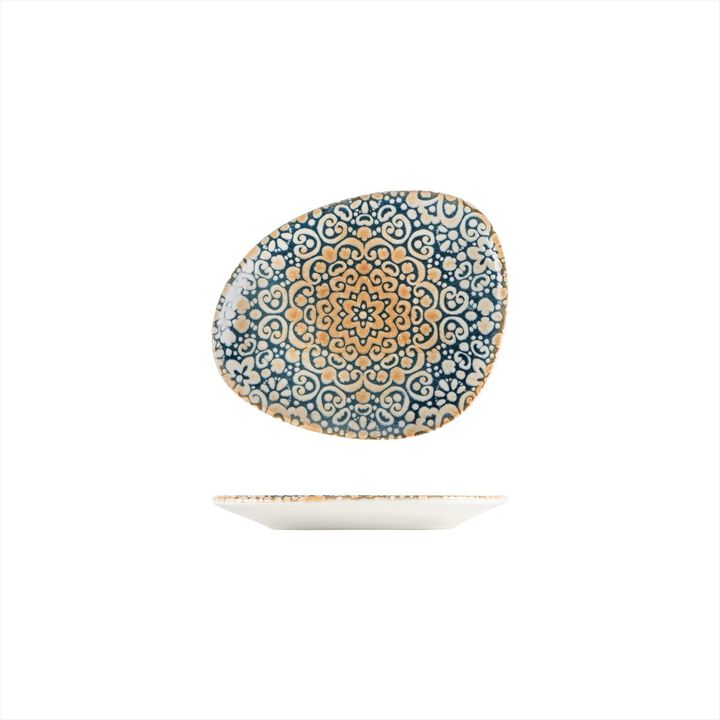 Alhambra 7.5" x 6" Organic Decorated Porcelain Plate (Set of 4)