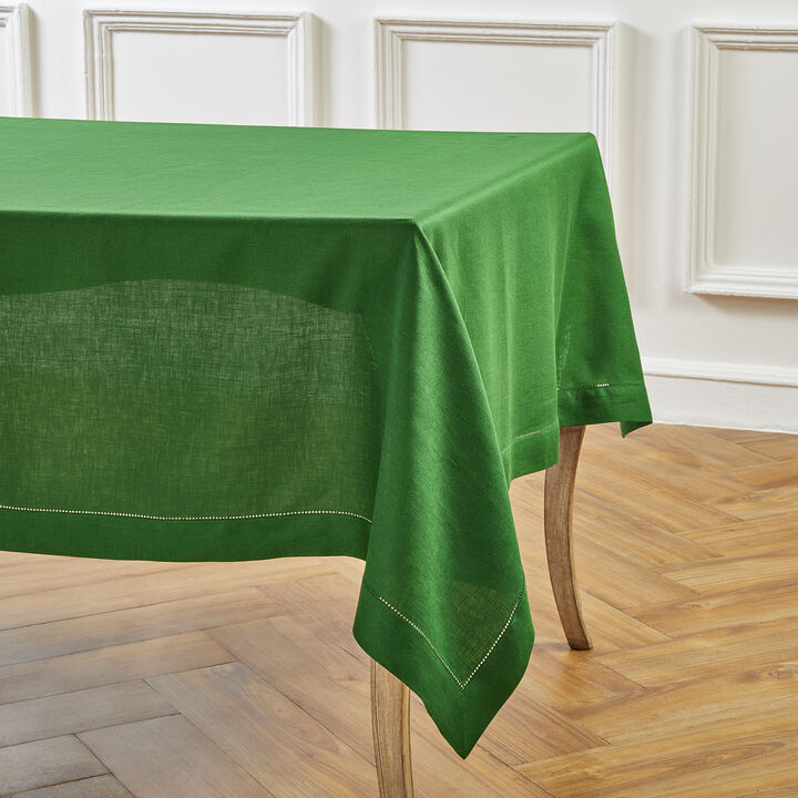 Solino Home 100% Pure Linen Tablecloth | Classic Hemstitch