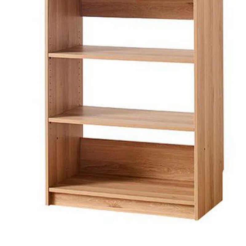 Dee Modular Closet System, 5 Tier Storage Shelves, Oak Brown Wood