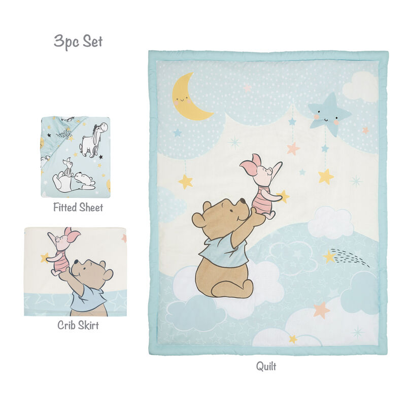Bedtime Originals Starlight Pooh 3-Piece Crib Bedding Set - Blue, Animals
