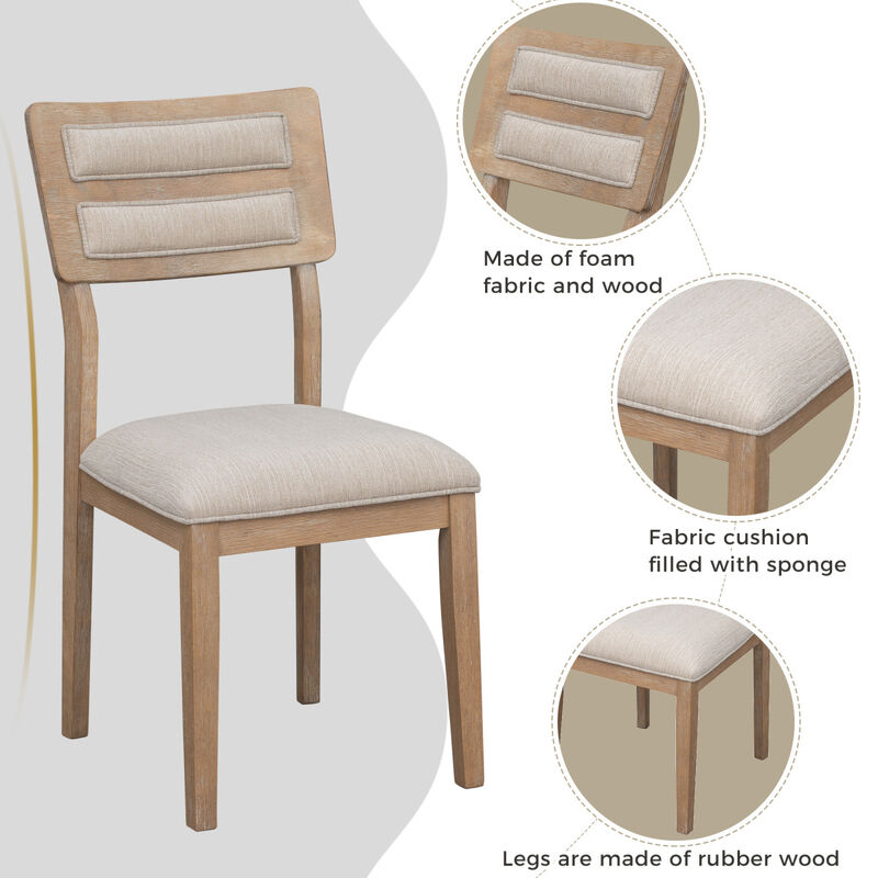 Classic And Traditional Style 6 - Piece Dining Set, Includes Dining Table, 4 Upholstered Chair