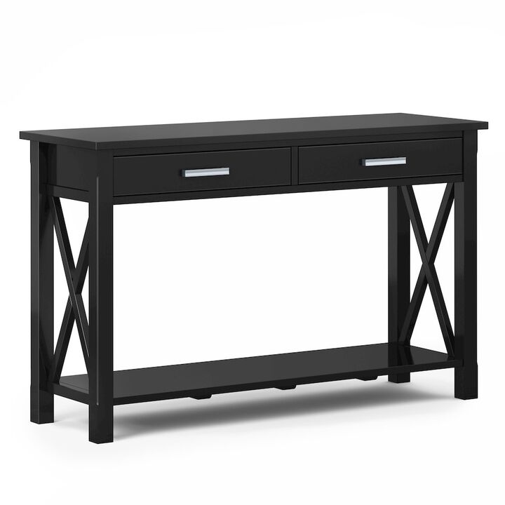 Simpli Home Kitchener Solid Wood Console Sofa Table In Black