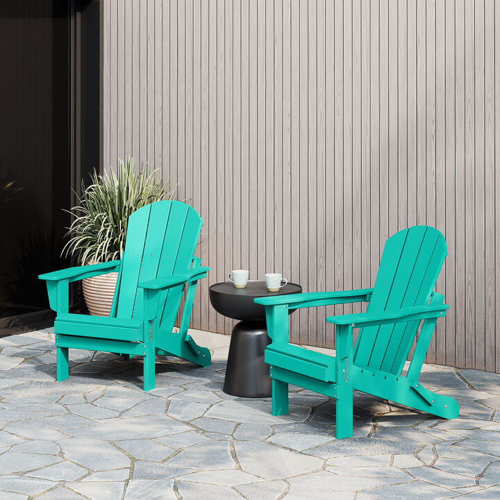 WestinTrends Westintrends 2 piece set outdoor folding Poly Adirondack chair