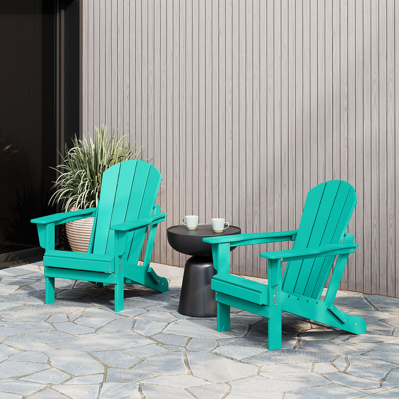 WestinTrends Westintrends 2 piece set outdoor folding Poly Adirondack chair