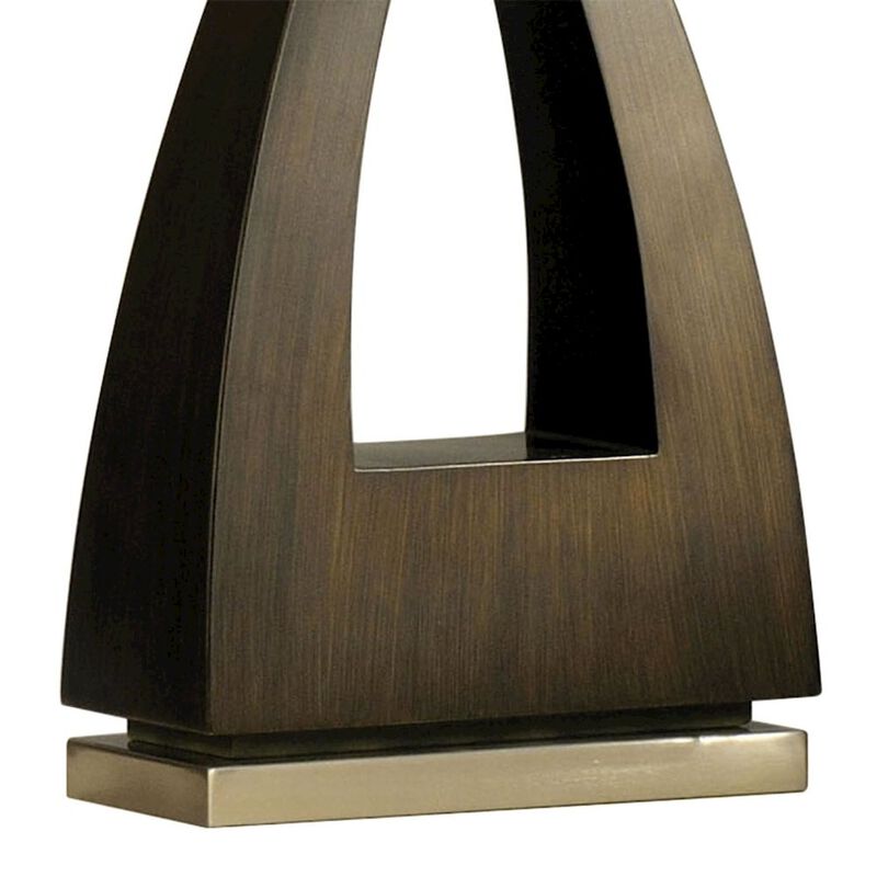 NOVA OF CALIFORNIA Trina Table Lamp - 30, Pecan Wood, Brushed Nickel, 3-way Rotary Switch