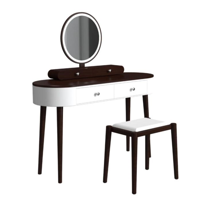 Hivvago Makeup Vanity Table Set with LED Mirror and 3 Spacious Drawers