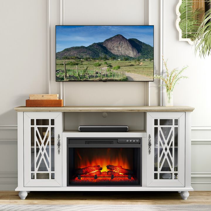 FESTIVO Elegant 61" TV Stand with Fireplace