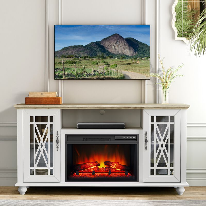 FESTIVO Elegant 61" TV Stand with Fireplace