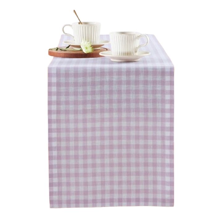 Solino Home 100% Pure Linen Table Runner | Gingham Check
