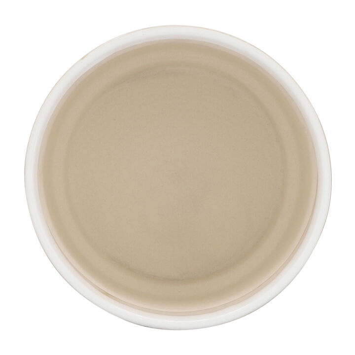 7" Circles Planter on Stand, White
