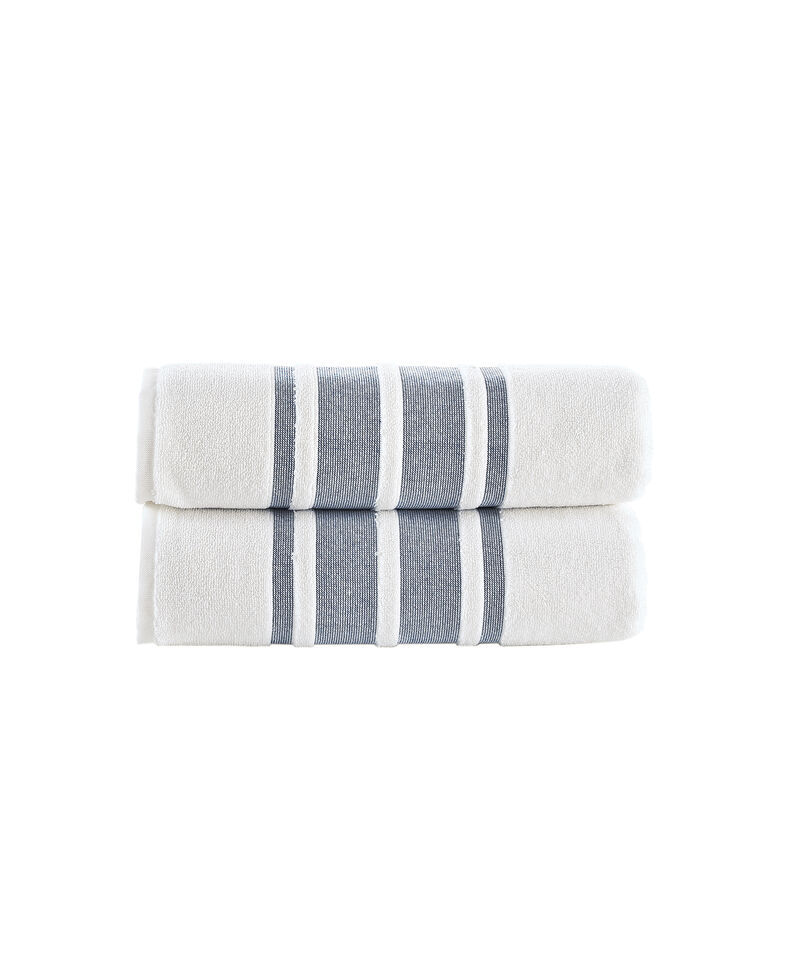 Brooks Brothers Contrast Border 2 pcs Bath Towels