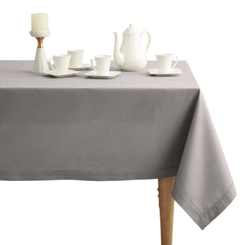Solino Home Cotton Linen Hemstitch Tablecloth for Thanksgiving, Christmas