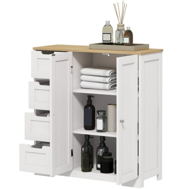 Versatile Kitchen or Bathroom Cabinet with Storage Shelves and Doors