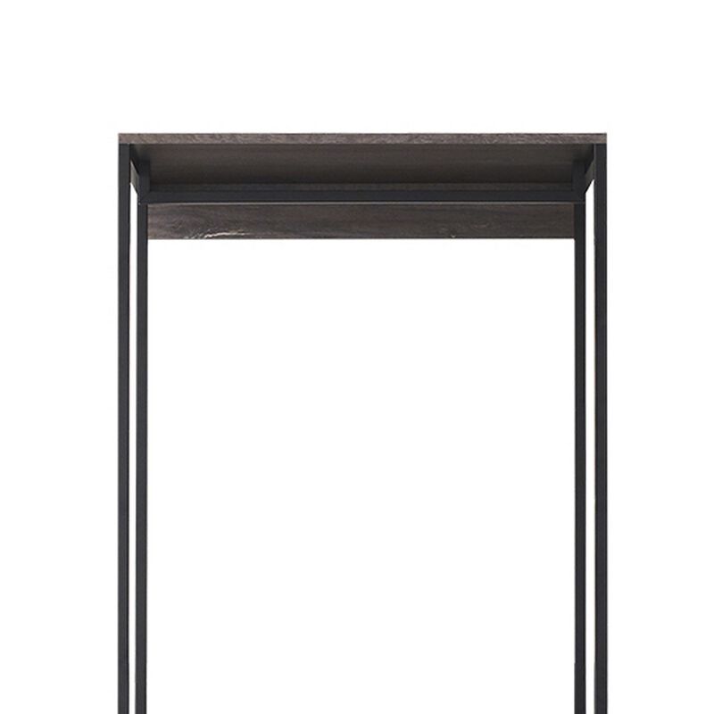 Gin Modular Closet System, 1 Rustic Gray Drawer, 1 Hanging Rod, Black