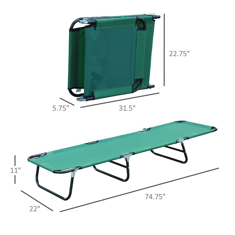 Multipurpose Green Recliner: 5-Level Adjustable Outdoor Folding Lounger
