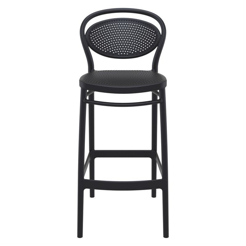 41.75" White Outdoor Patio Bar Stool