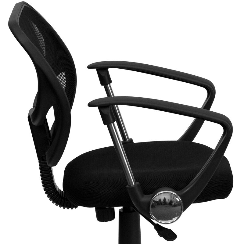 Neri Low Back   Mesh Swivel Task Office Chair with Curved Square Back and Arms