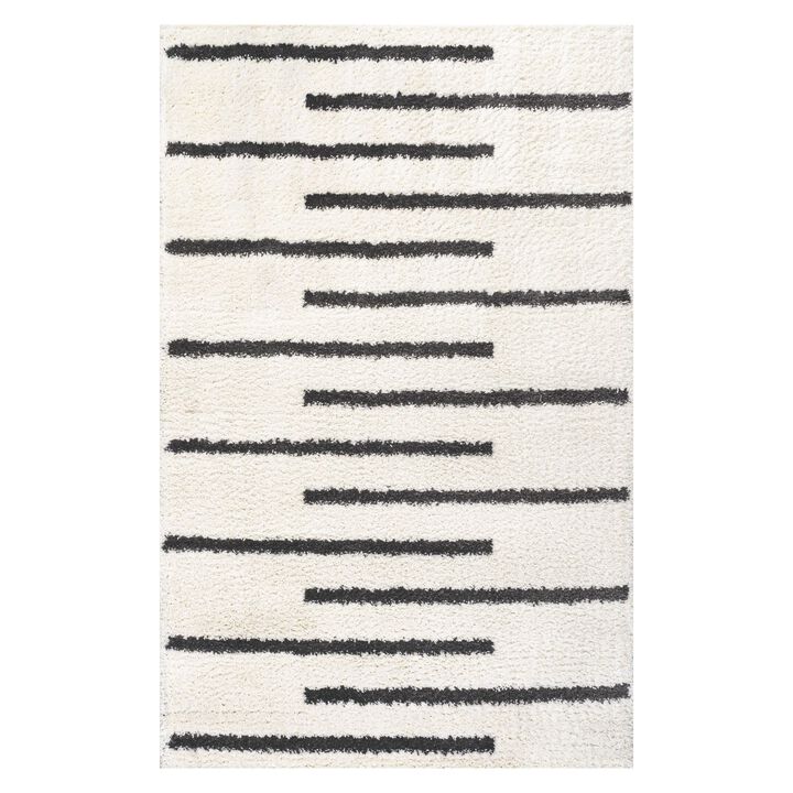 Alaro Berber Stripe Shag Area Rug