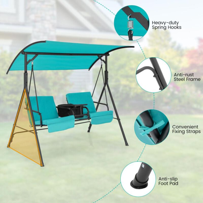 Hivvago Porch Swing Chair with Adjustable Canopy