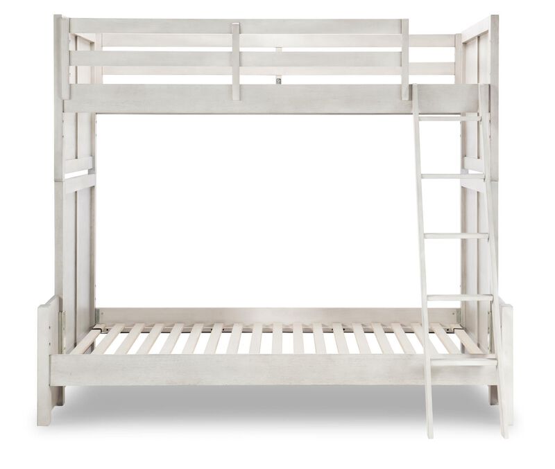 Summer Camp Twin Over Full Bunk Bed in Stone Path Gray