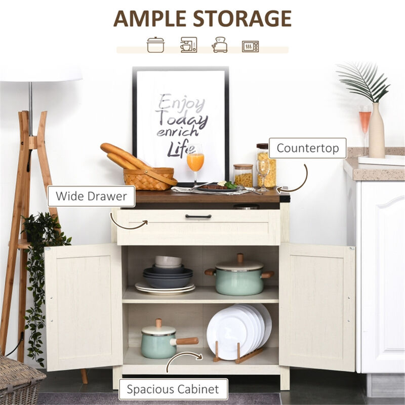 Modern Sideboard Buffet Cabinet with Shelves for Kitchen and Coffee Station