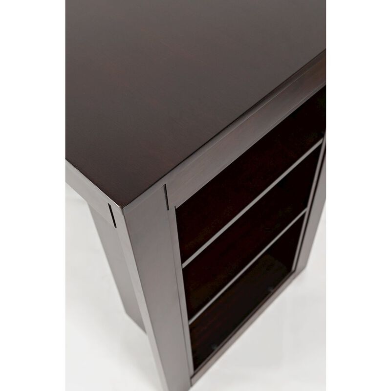 Jofran Tribeca Counter Height 48 Contemporary Dining Table with Built-In Shelving