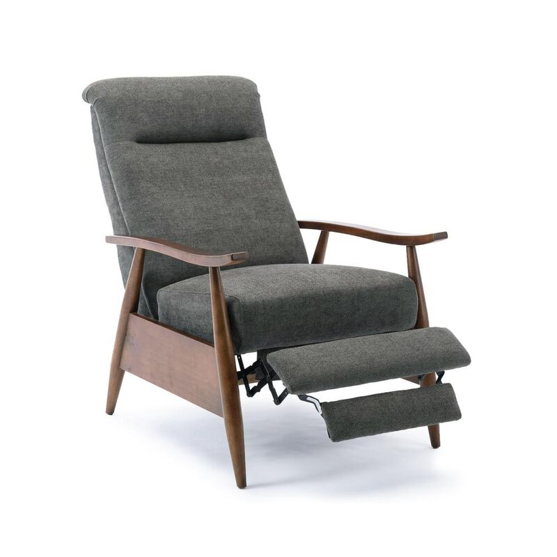 Comfort Pointe Soren Wood Arm Push Back Recliner - Charcoal