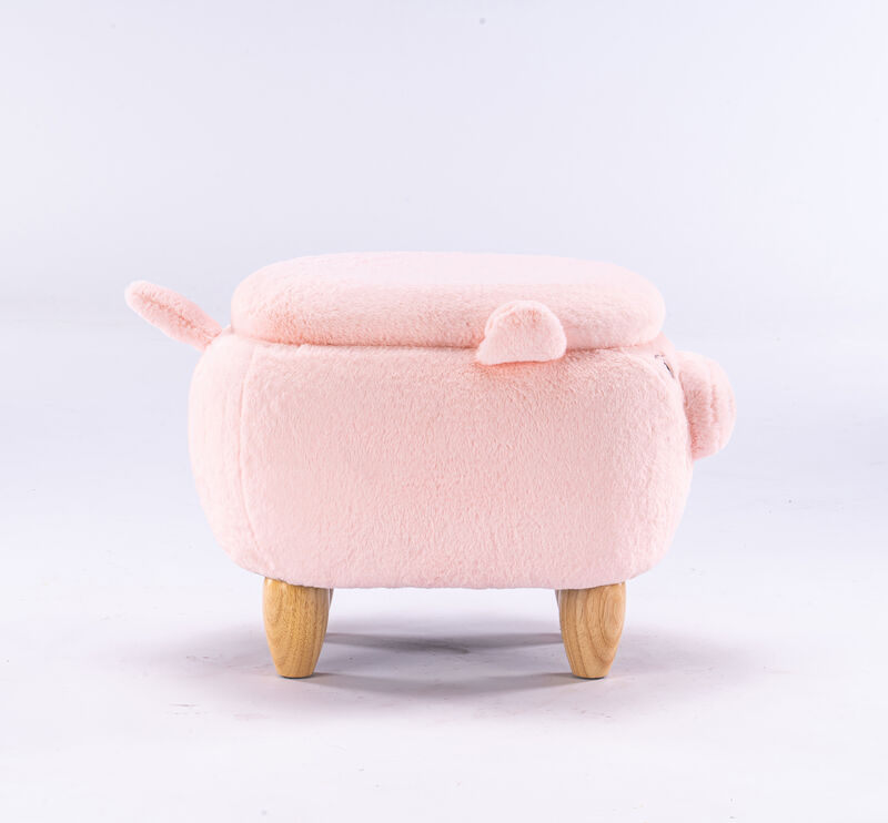 Pink Pig Fabric Storage Ottoman