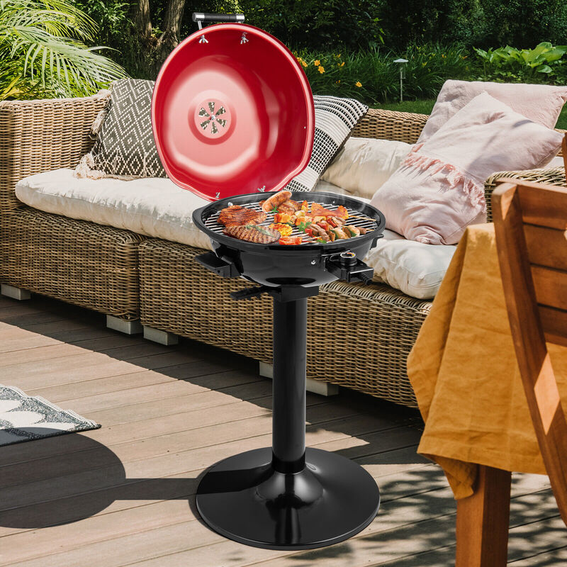 1600W Electric BBQ Grill with Removable Non-Stick Warming Rack