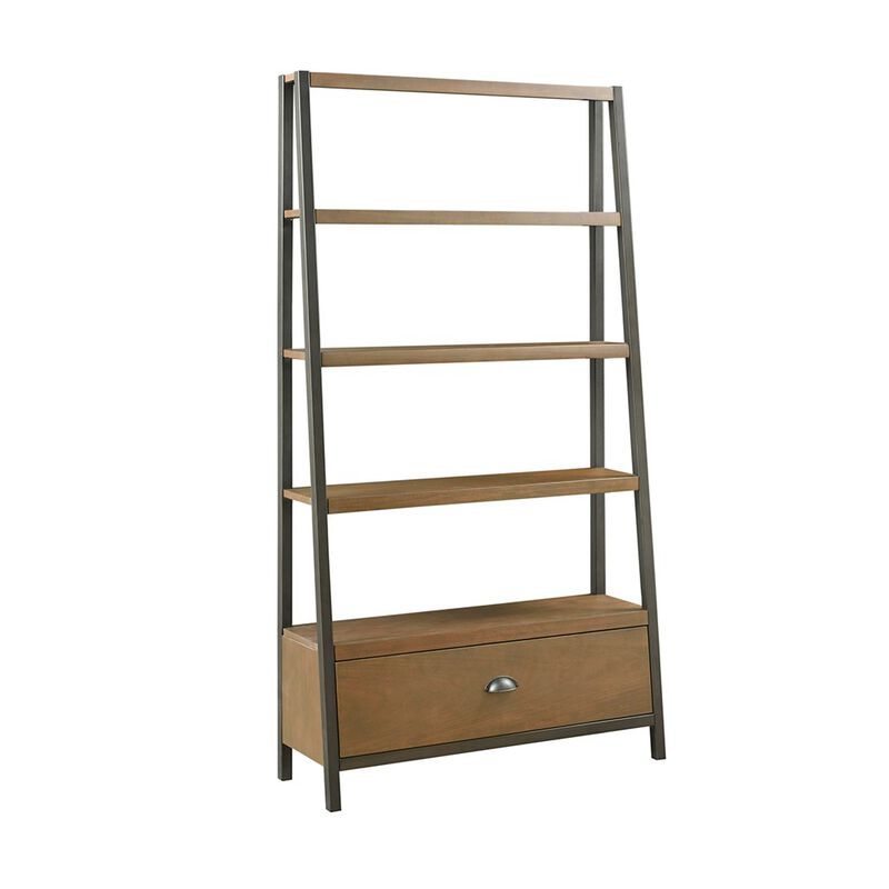Gracie Mills Abbey Industrial Style Ladder Bookcase