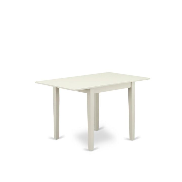 East West Furniture Dining Table Linen White, NDT-LWH-T