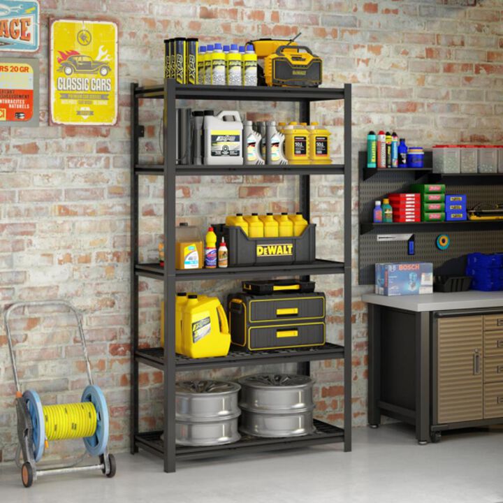5-Tier Adjustable Shelving Unit, Heavy-Duty Garage Shelving & Industrial Utility Storage Rack for Organization