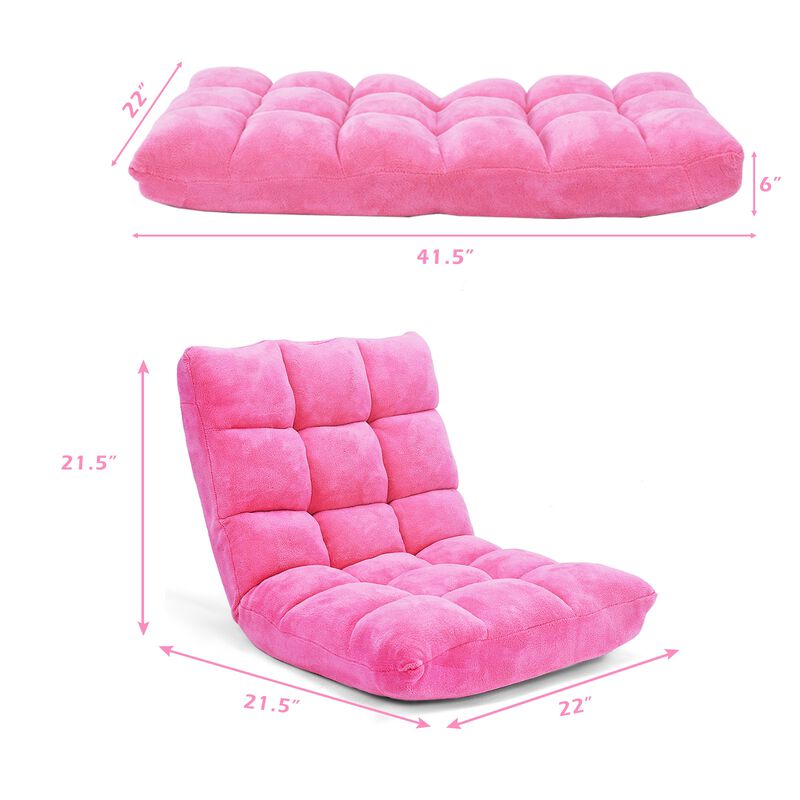 Adjustable 14-Position Floor Chair Folding Lazy Gaming Sofa Chair