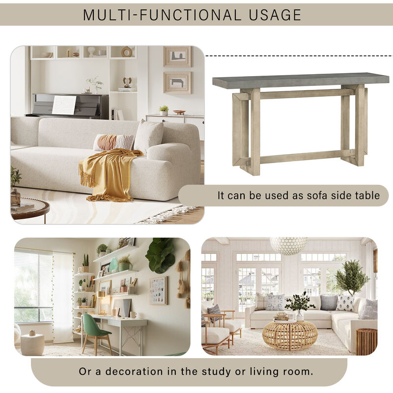 Merax Contemporary Console Table with Wood Top