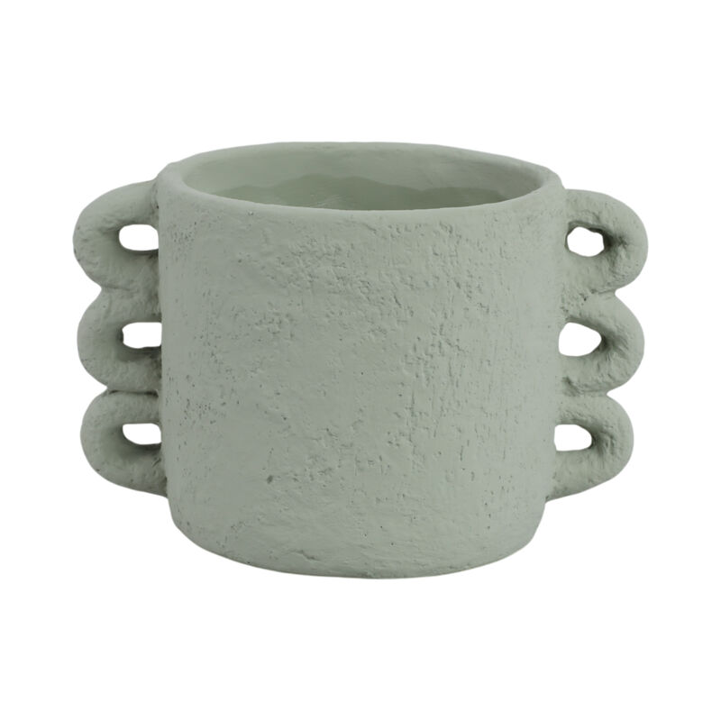 10" Green Handle Pottery Planter