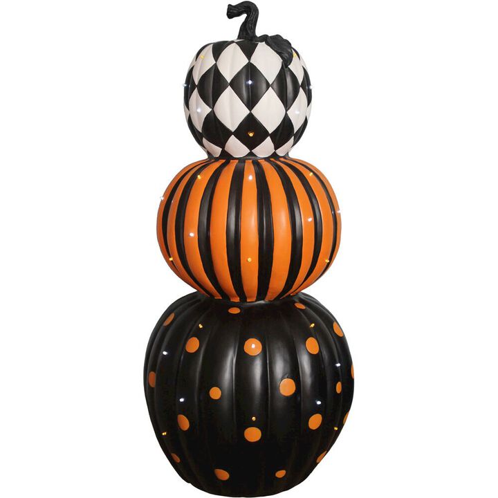 Haunted Hill Farm HHF 36 Three Stacked Pumpkins, LED Lights