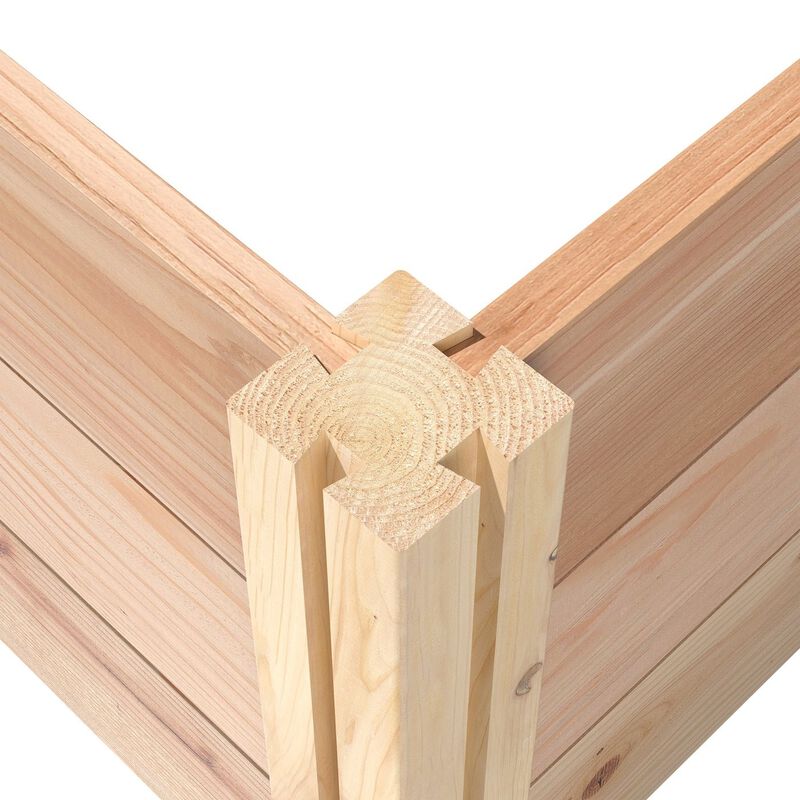 QuikFurn 2 ft x 8 ft Tall Cedar Wood Raised Garden Bed