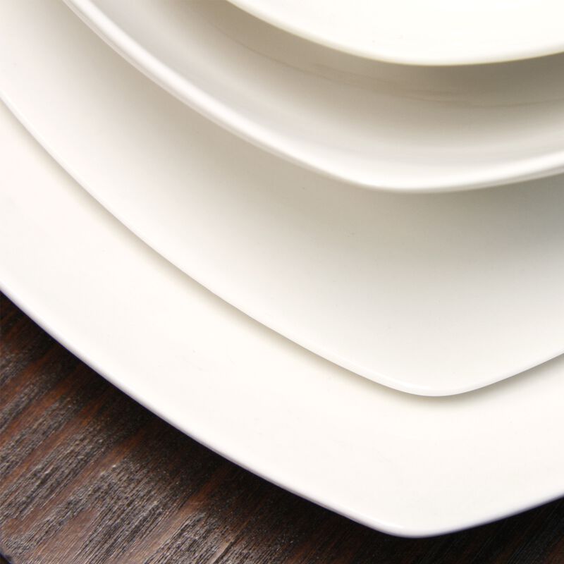 Gibson Home Hagen Square Dinnerware Set in White, Set of 30