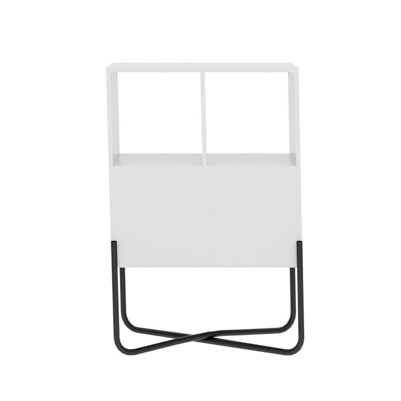Techni Mobili Modern Geometric Bookcase, White