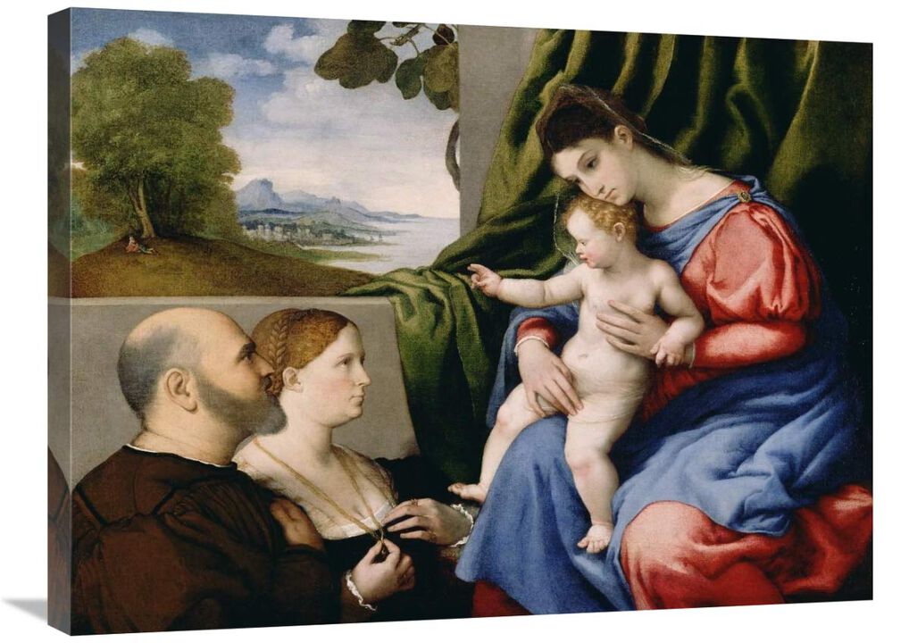Madonna and Child with Two Donors-Canvas Art-32x24