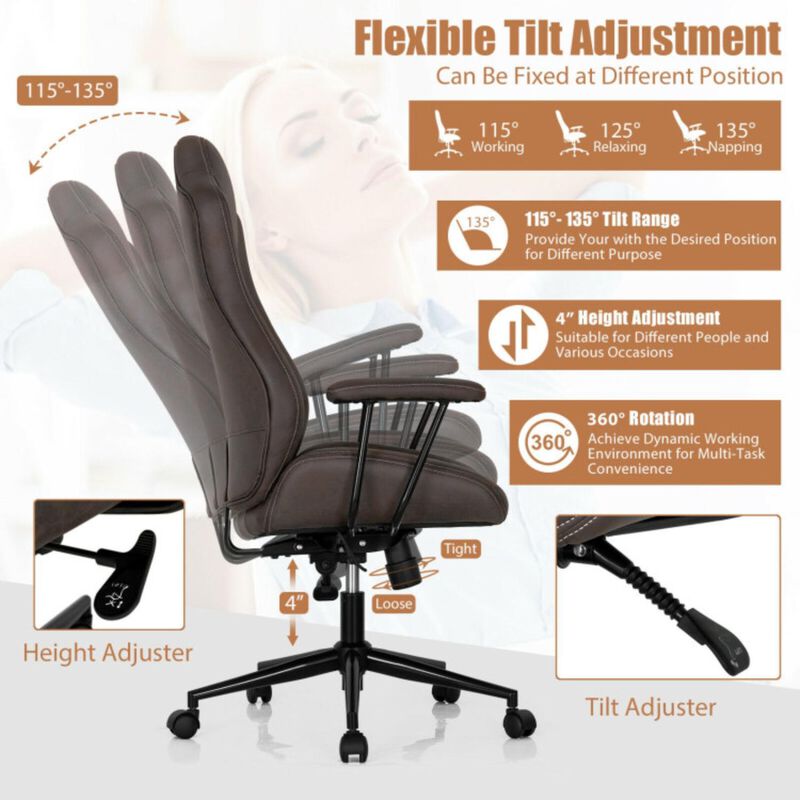 Hivvago High Adjustable Back Executive Office Chair with Armrest