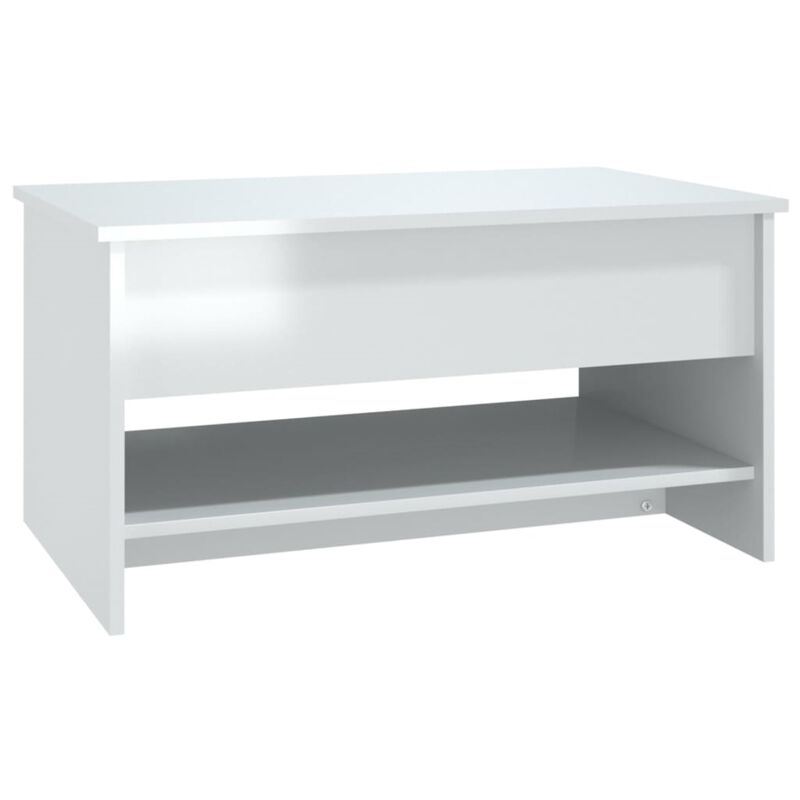 vidaXL Coffee Table High Gloss White 31.5"x19.7"x15.7" Engineered Wood