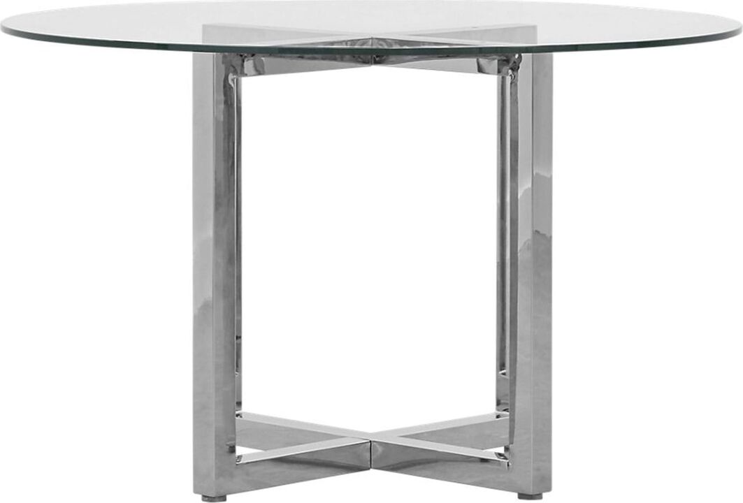 Modus Furniture International|Modus Direct Ship|Amalfi 48 Rd Din Tbl - Gls/chr|Dining Round Table