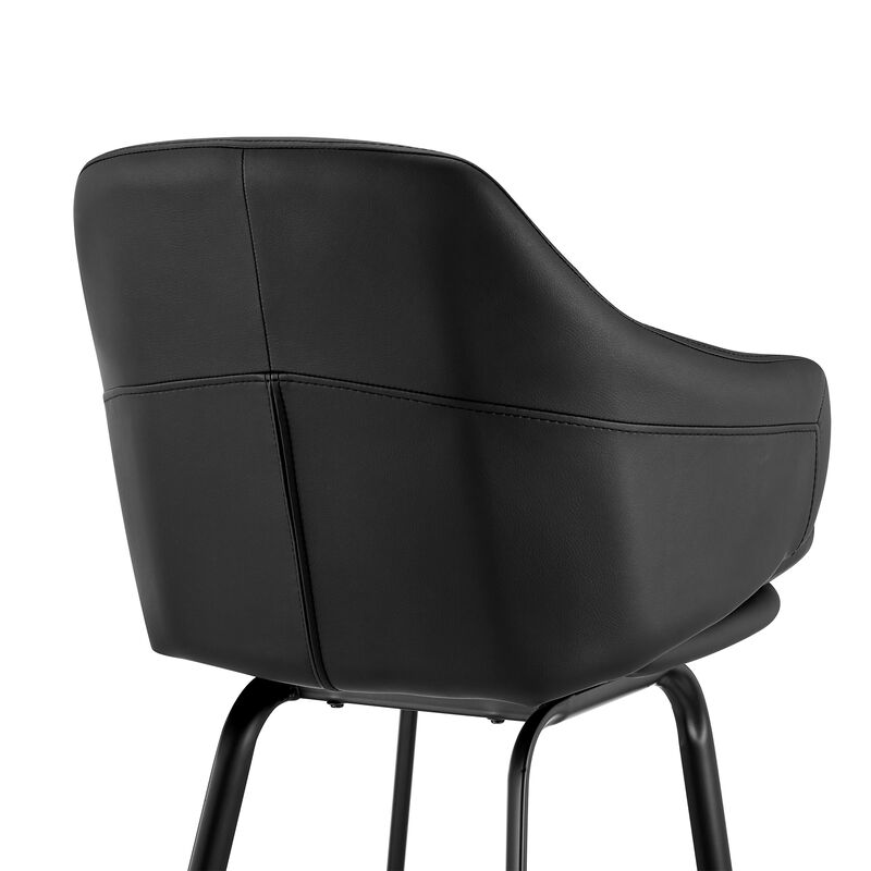 Brigden Gray Faux Leather and Black Metal Swivel  Counter Stool
