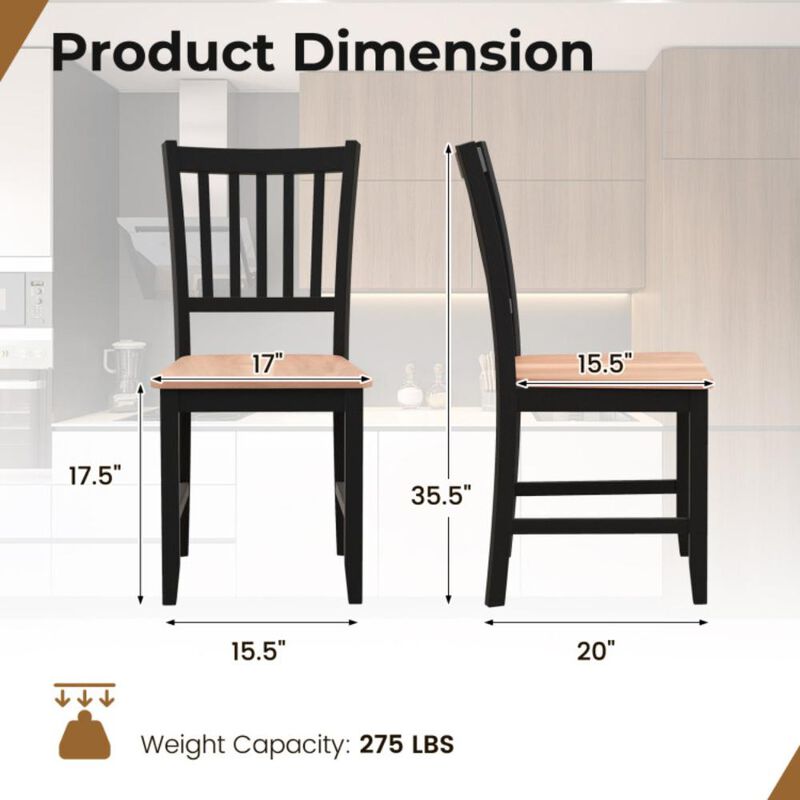 Hivvago Set of 4 Dining Chair Spindle Back Wooden Legs