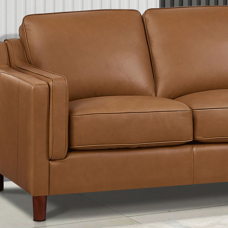 Bella Top Grain Leather L-Shaped Sectional