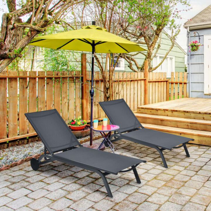 Hivvago 6-Position Adjustable Fabric Outdoor Patio Recliner Chair